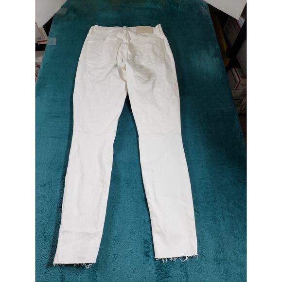 Lucky Brand Jeans Size 2 Women White Stretch Fray Hem High Rise Skinny Bridgette - Picture 13 of 15